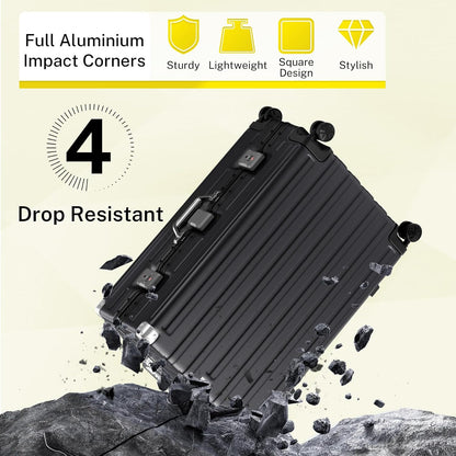 Krute Luggage 28 Inch Checked Suitcase with Spinner Wheels Zipperless Aluminum Frame Luggages TSA Lock No Zipper Hardshell Lightweight PC+ABS Large Suitcases