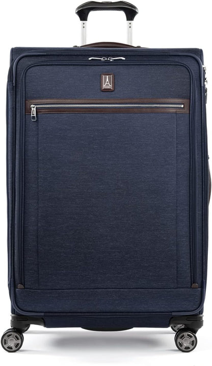 Travelpro Platinum Elite Softside Expandable Checked Luggage, 8 Wheel Spinner Large Suitcase, TSA Lock, Men and Women, True Navy Blue, Checked Large 29-Inch