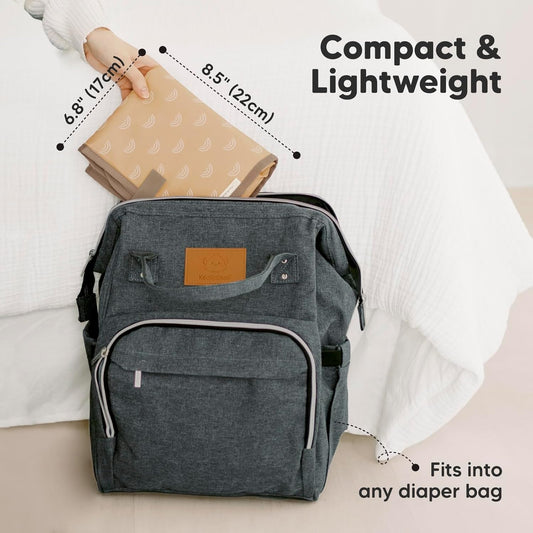 KeaBabies Portable Diaper Changing Pad, Easy Wipe Clean - Foldable Waterproof Baby Changing Mat for Diaper Bag, Compact, Lightweight, 25x13 Baby Changer Travel Essential, Machine Washable (Rainbow)