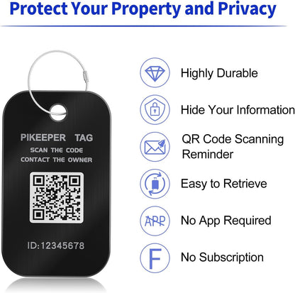 Smart Luggage Tag - Waterproof QR Code Cruise ID Labels with Location Notification When Scanned, Customizable & Durable Travel Tags for Suitcases, Backpacks, Hide Personal Info Securely