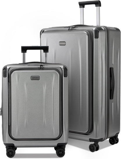 Premium Carry On Luggage, 20Inch&29 Inch Top Opening Airline Approved ABS+PC Hard Shell Suitcases with Silent Wheels, TSA Lock,Front Pocket and Wet-dry Separated Six-piece Set