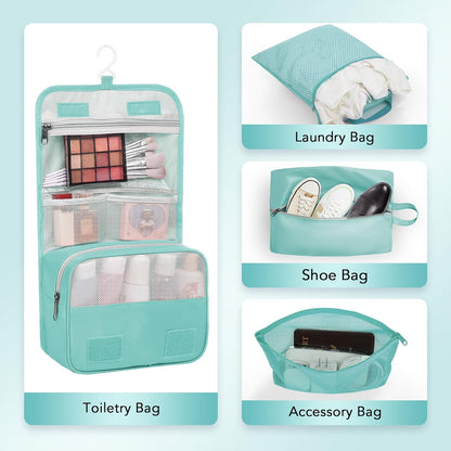 8 Set Compression Packing Cubes for Travel Essentials,Compressible Expandable Packing Cubes for Suitcase,OlarHike Luggage Organizer Bags for Travel,Handy Helper for Organizing Clothes(New Blue Green)