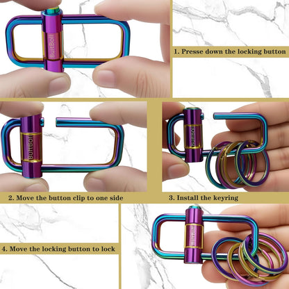 Key Chain, Heavy Duty Lock Key Ring Keychain Clip Key Holder Organizer for Home Car Keys Women Men