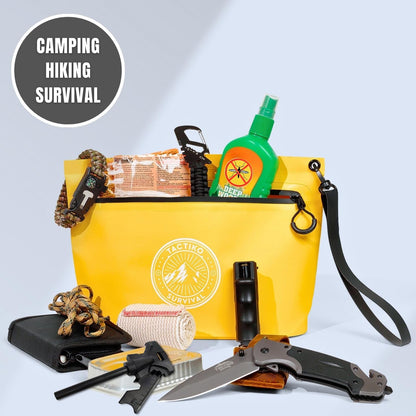 3-Pack Tactiko Heavy-Duty Splash Water Resistant Zipper Pouches - 3 L Hold-All Organizers for Dry Bags, Travel Bags (3, Yellow/Red/Gray)