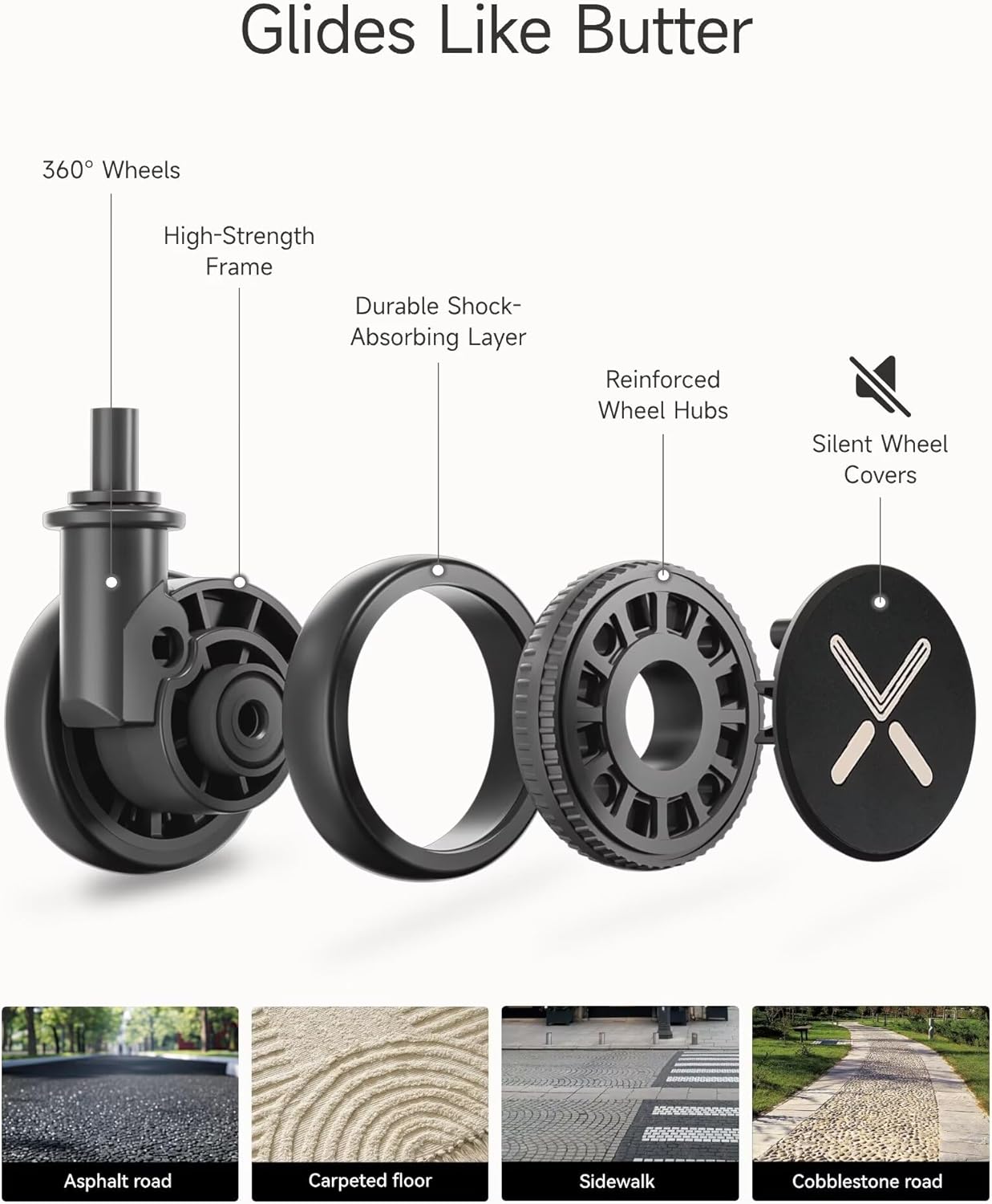 LUGGEX Carry On Luggage 22x14x9 Airline Approved, Polycarbonate Hard Suitcase with Front Pocket (Charcoal Metallic, 20 Inch, 35L)