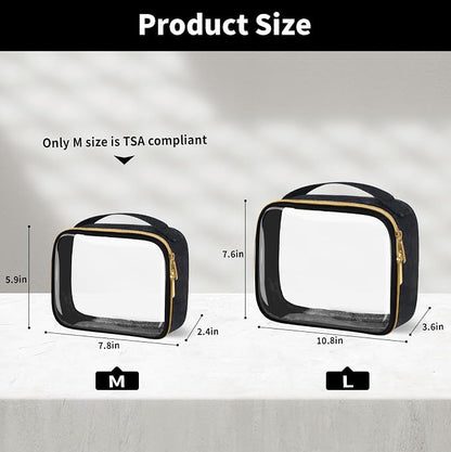 TSA Approved Travel Toiletry Bag, 2 Pack Clear Makeup Bags - Image 3