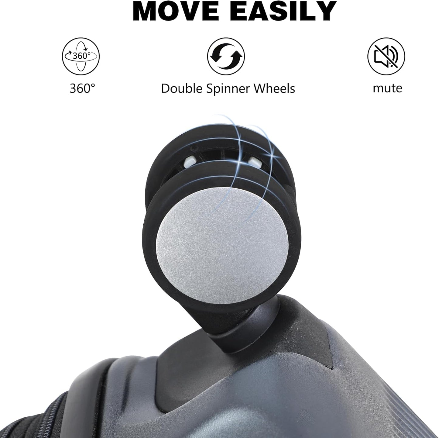 28 Inch Luggage with Spinner Wheels, Lightweight Expandable PC Hardside Large Checked Luggage with TSA Lock, Durable Rolling Suitcase, Gray