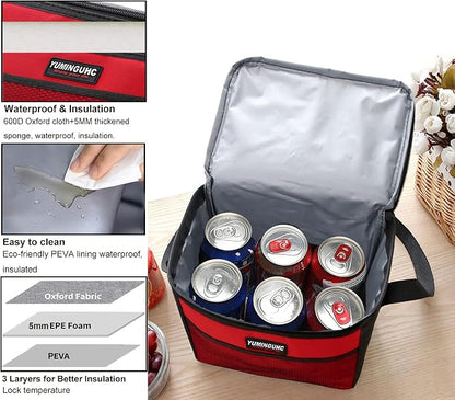 6 Can/5L Lunch Bag for Women Men Portable Lunch Box Small Cooler Bag Soft - Image 5