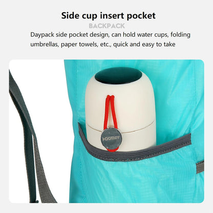 16L Hiking Daypack Lightweight Foldable Travel Backpack Water Repellent Camping Outdoor Packable Easy Carry-on Bag (Lake Blue)