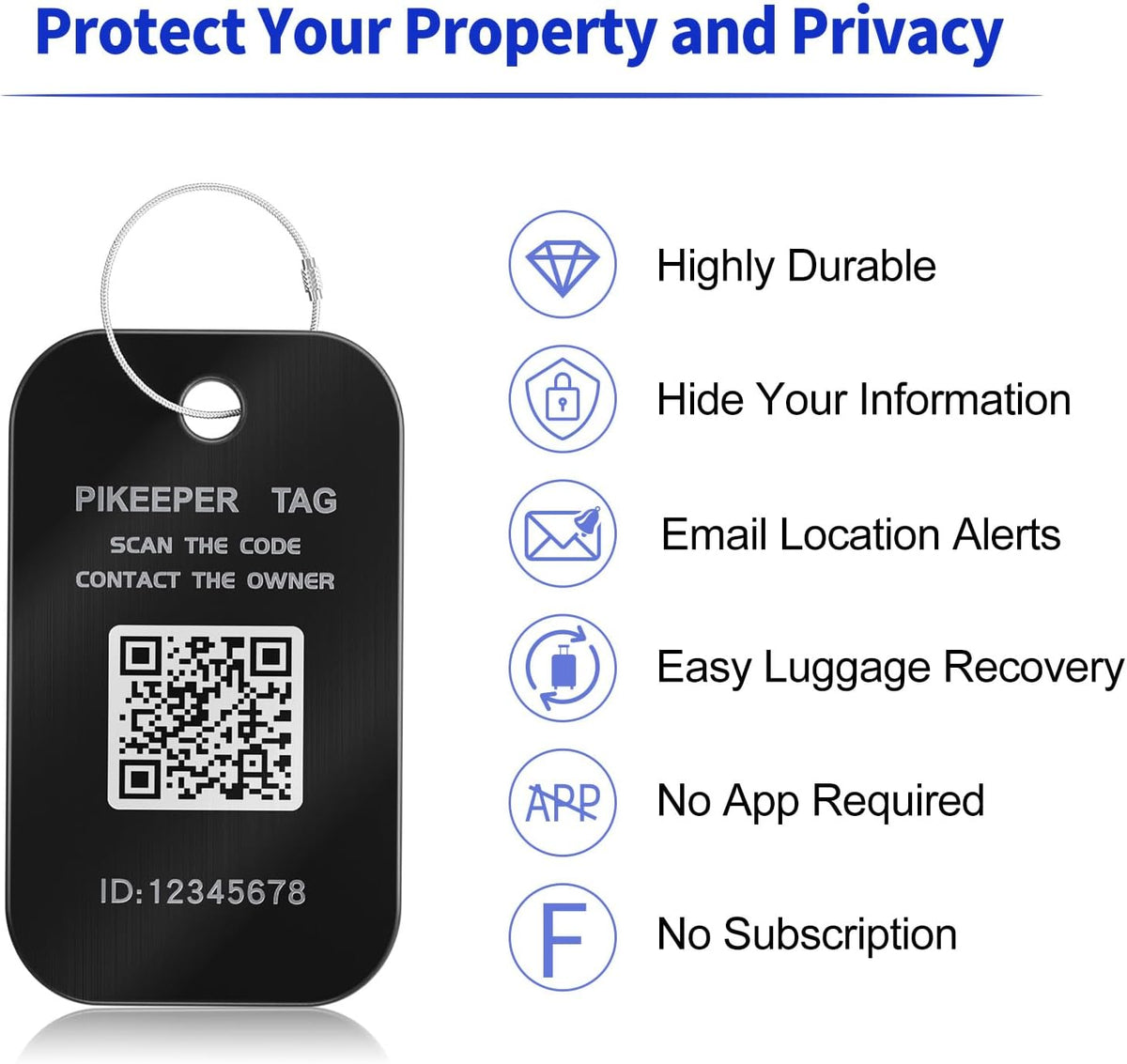 Smart Luggage Tags with QR Code Location Display - Customizable Tags with Privacy Protection for Lost & Found, 4-Pack Waterproof & Durable Travel ID Labels for Suitcases & Backpacks