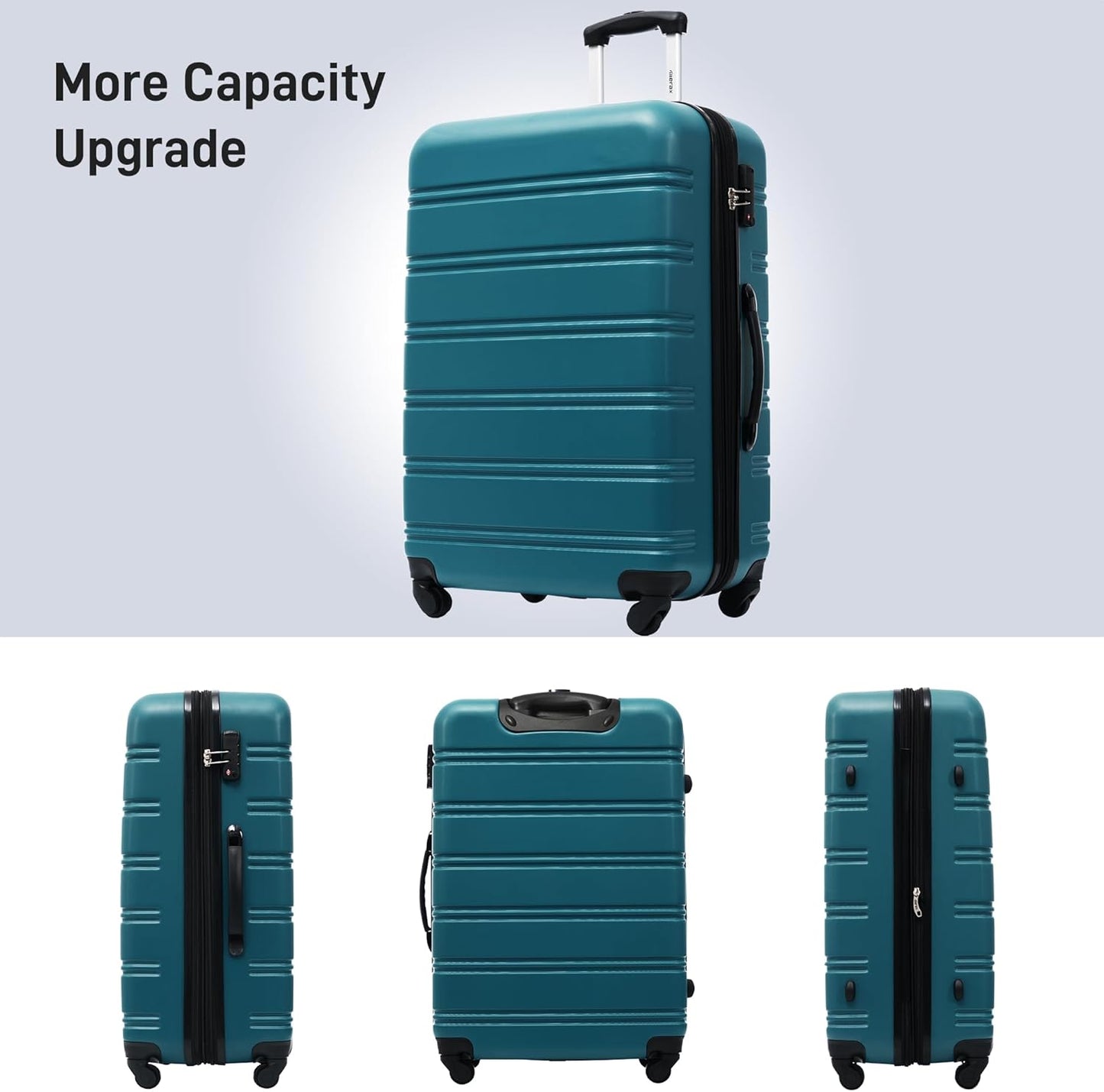 Merax Luggage Sets of 3 Piece Carry on Suitcase Airline Approved,Hard Case Expandable Spinner Wheels (Blue Green)