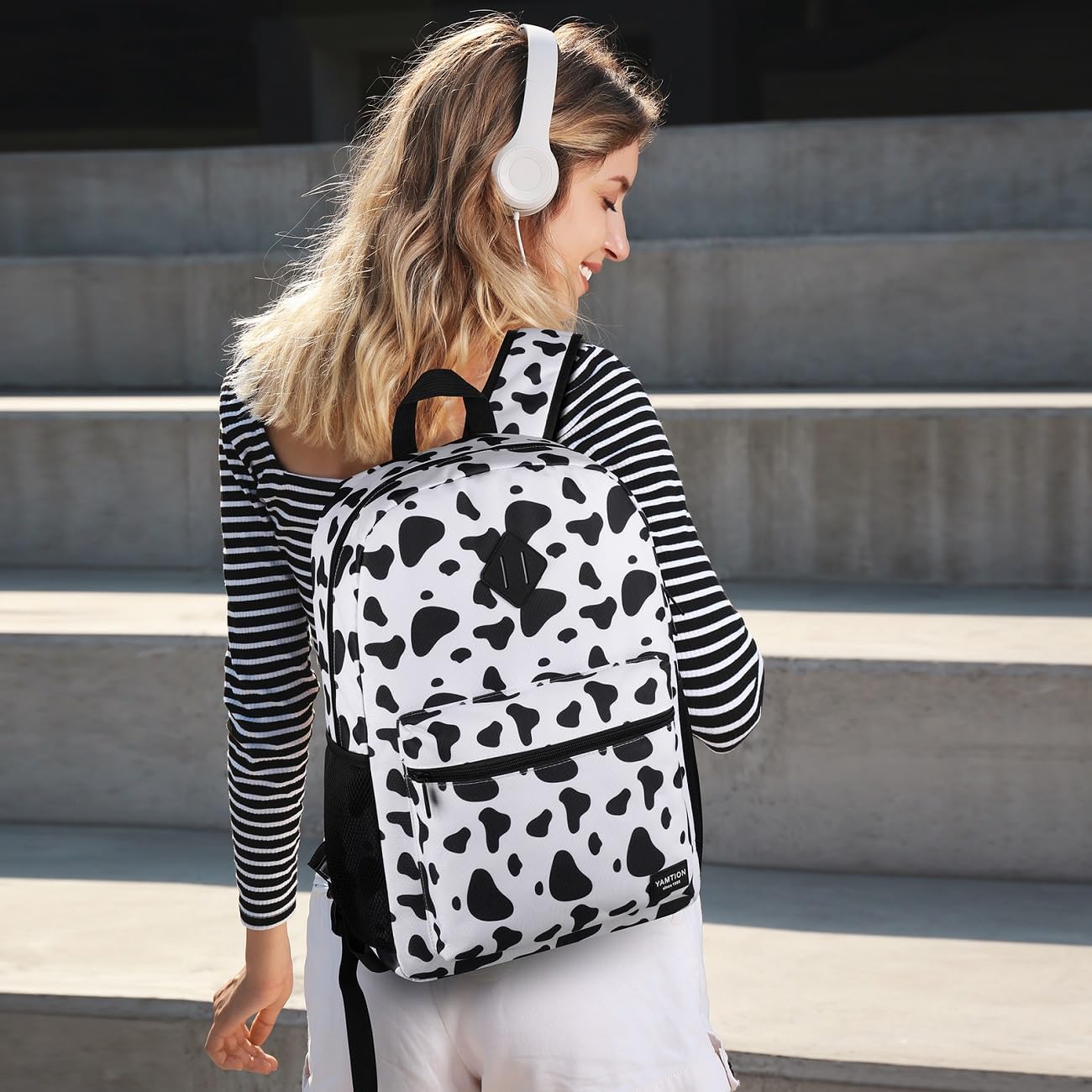 Unisex School Backpack,Classic Casual Bookbag Adults and Teens Schoolbag with USB Port for High School College Office Work Travel