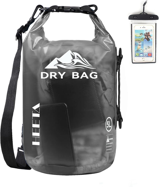 HEETA Dry Bag Waterproof for Women Men, 5L/10L/20L/30L/40L Roll Top Lightweight Dry Storage Bag Backpack with Phone Case for Travel Swimming Boating Kayaking Paddle Board Camping Beach Accessories