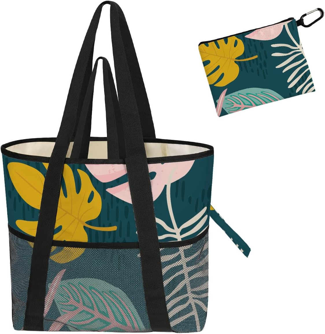 Sandproof Beach Bag with Zipper - 8-Pocket Waterproof Tote for Women & Family | Foldable Travel Swim Bag (Gift-Ready)