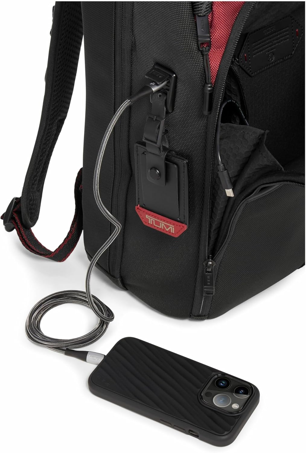 TUMI - Alpha Bravo Pro 17" Backpack - Expandable Travel and Commute Gaming and Tech Bag - Fits up to 17" Laptop - Red Ombre