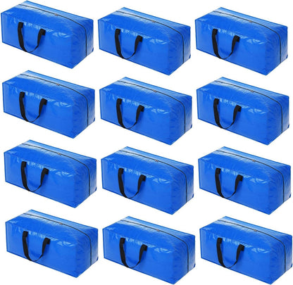 Acnusik Heavy Duty Moving Bags, Extra Large Storage Bags with Zippers Backpack, College Dorm Room Essentials, Moving Totes Clothing Storage Bins, Compatible with IKEA Frakta Cart (12pcs)