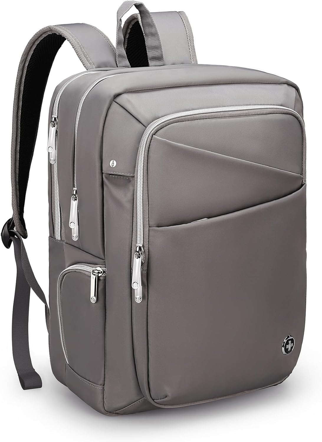 Swissdigital Design Laptop Backpack For Women，Travel Backpack With USB Charging Port，Fits 15.6 Inch School Computer Backpacks For Work Business,Grey | KATY ROSE