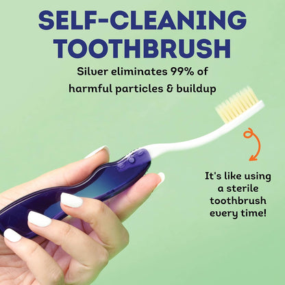 MOUTHWATCHERS Dr Plotkas Soft Flossing Toothbrush, Folding Travel Toothbrush for Adults, Ultra CleanToothbrush, Good for Sensitive Teeth and Gums, 4 Pack