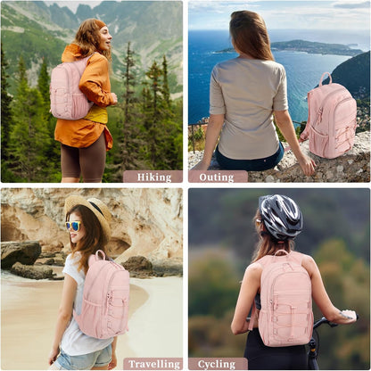 ZOMFELT Hiking Backpack for Women Men, 15L Lightweight Packable Backpack for Trip, Water Resistant Small Travel Backpacks, Foldable daypack for Hiking, Walking, Cycling, Camping, Pink