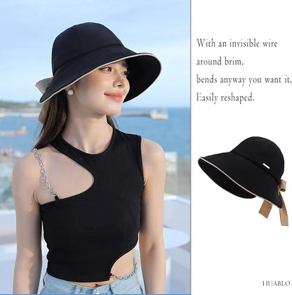 Wide Brim Hats for Woman Foldable Hats Sun Hats for Women uv Protection Bowknot - Image 8