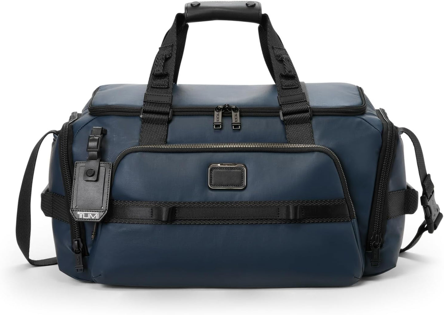 TUMI - Alpha Bravo Mason Duffel - Men's Weekender, Gym and Overnight Travel Bag - Fits Up To 15" Laptop - 11.0" X 19.5" X 10.3" - Navy Coated Canvas