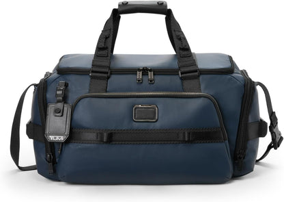 TUMI - Alpha Bravo Mason Duffel - Men's Weekender, Gym and Overnight Travel Bag - Fits Up To 15" Laptop - 11.0" X 19.5" X 10.3" - Navy Coated Canvas