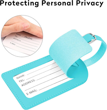 Luggage Tags for Suitcase Travel Bag Labels Privacy Protection Luggage Tag for Baggage PVC Baggage ID Label Tags Light Blue