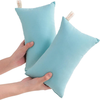 NTBAY Tiny Pillows, Down Alternative 7"x11" Microfiber Mini Pillow for Travel, Pets, Soft Machine Washable Small Pillows for Neck, Wrist, Lumbar and Knee, Aqua