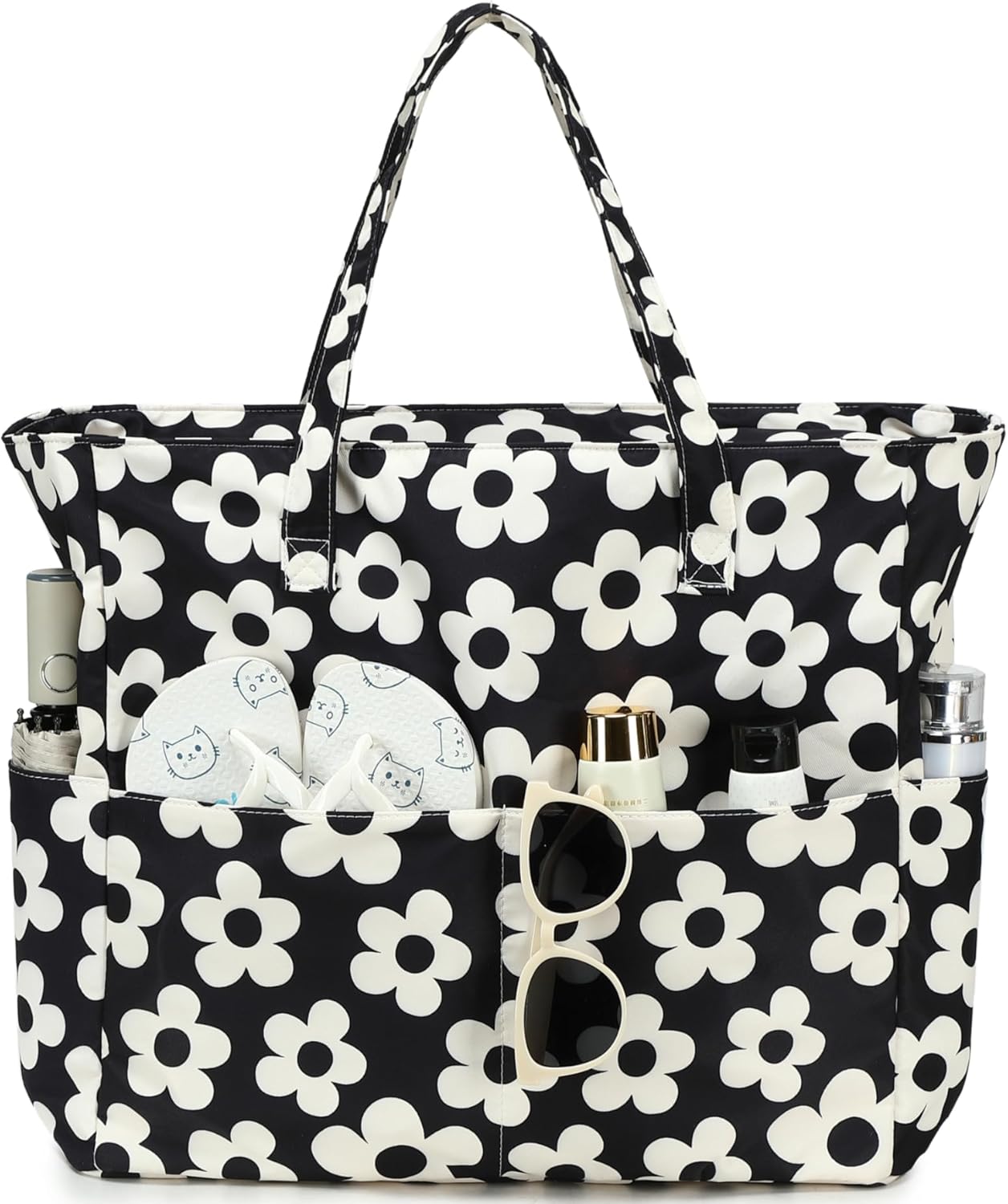 Waterproof Beach Tote Pool Bags for Women Ladies Extra Large Gym Tote Carry On Bag With Wet Compartment for Weekender Travel