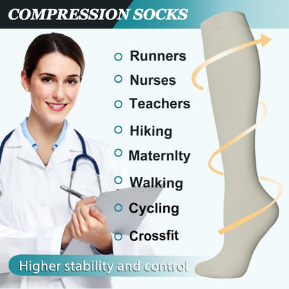 ACTINPUT 8 Pairs Compression Socks for Women & Men,Support Compression Stockings for Medical Running Athletic