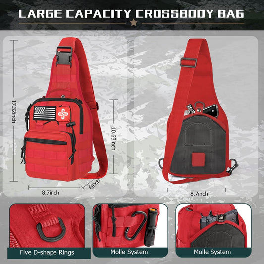 Survival Kit, 262Pcs Survival Gear and Supplies with First Aid Kit Pouch and Crossbody Bag, Emergency Kit with Tent, Camping Axe Hammer, Survival Shovel w/Pick, Bug Out Bag Gifts for Men Women