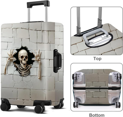 Luggage Cover Washable Suitcase Protector Anti-Scratch,Stretchable Fit for 20-34Inch Luggage Durable Travel Bag Cover with Zipper Closure (Skull, M(fits 24-26Inch suitcase))