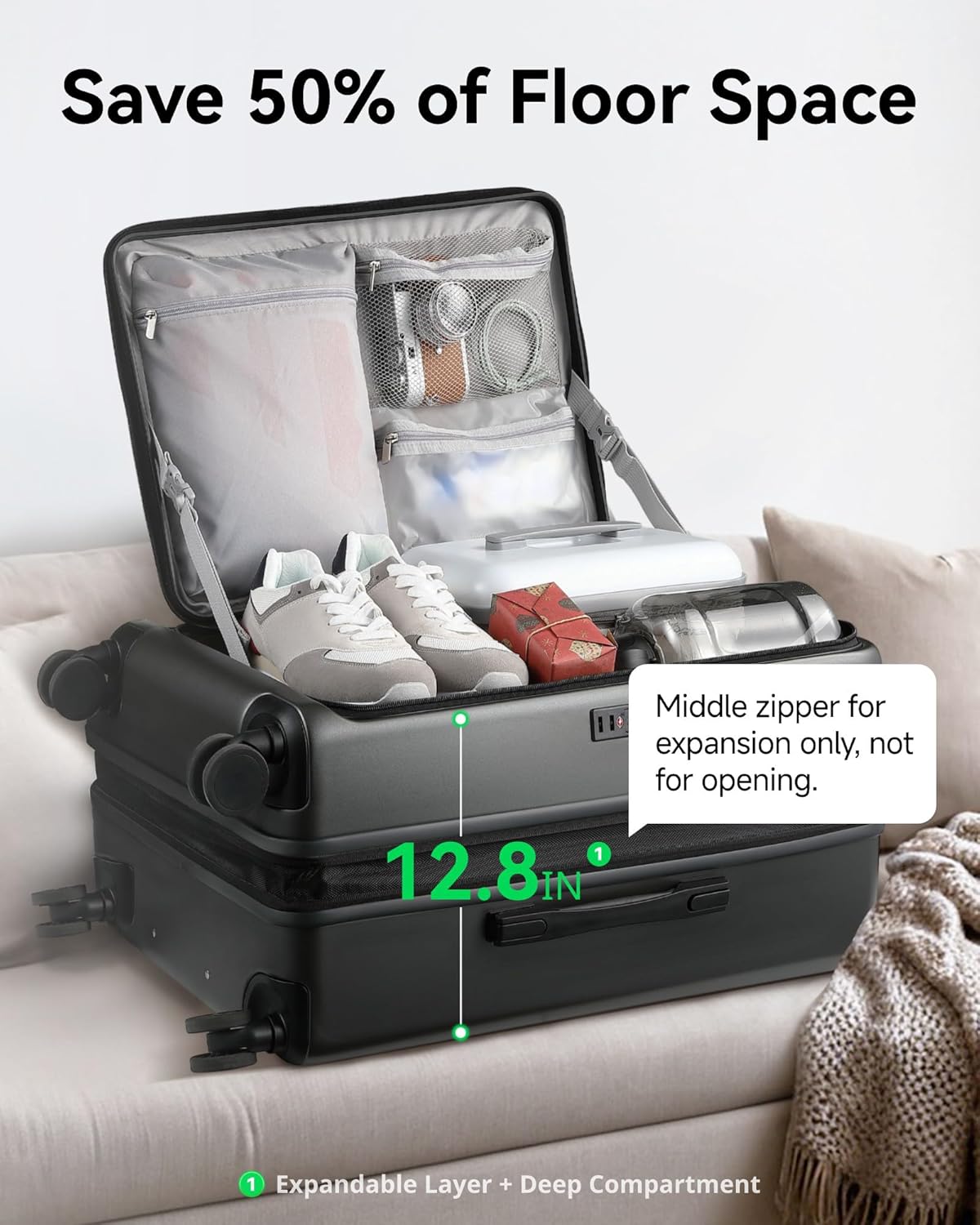 LUGGEX 28 Inch Luggage with Spinner Wheels, Expandable PC Hard Shell Checked Suitcase with Front Opening, Lightweight (Pink, 28 Inch)