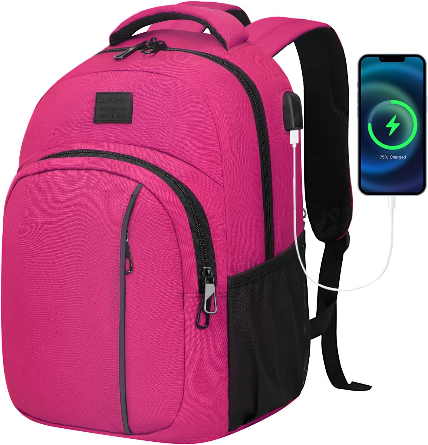 LARIPOP Travel Laptop Backpack,15.6 Inch Business Laptop backpack for Men Women with USB Charging Port,Water-Resistant Laptopack Weekender Daypack for Work College Computer