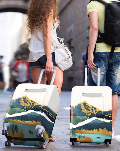 Slohif Luggage Cover for Suitcase Tsa Approved Protector - Luggage Sleeve Large Suit Case Cover Travel Stretch Baggage Case Protective Washable Fit 21-23 Inch Mountain S