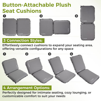 ATEPA Inflatable Stadium Seat Cushion, Self-Inflating Memory Foam Stadium Seats Bleacher Seat Chair Cushion Pad for Airplane Travel Backpacking Sports Events