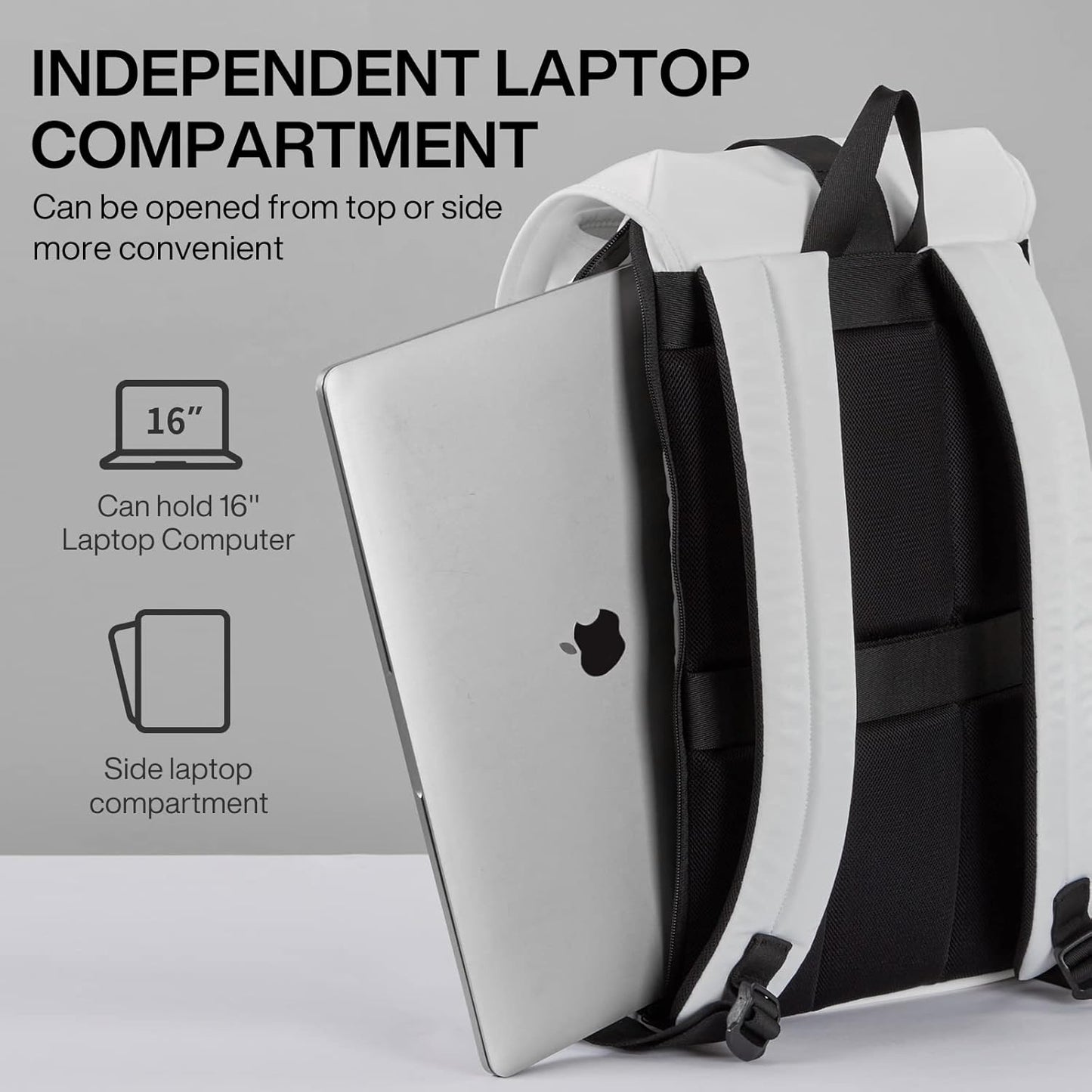 mixi Travel Laptop Backpack for Women & Men Carry On Backpack fits 16'' Laptop, Waterproof Lightweight Casual Hiking Weekender Bags Rucksack,17 Inch, Interstellar White