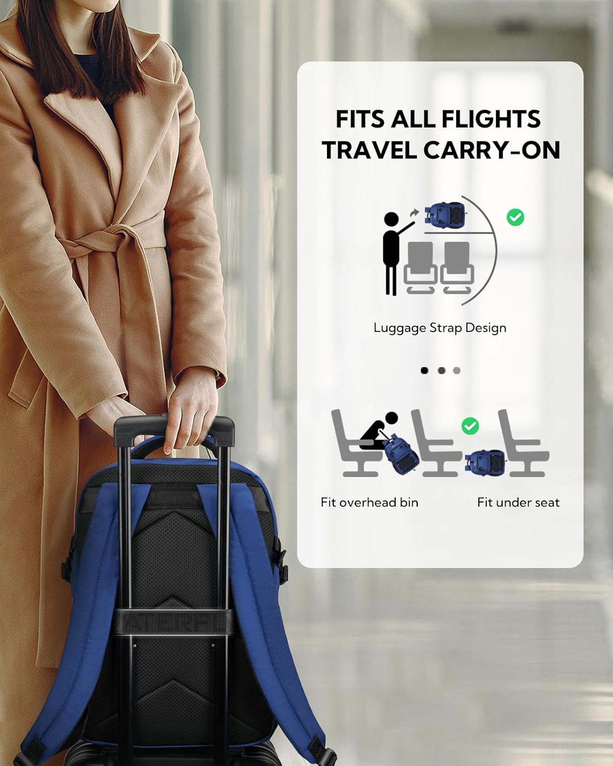 WATERFLY Travel Hiking Casual Backpack: 22L Lightweight Everyday Outdoor City Daypack College Bookbag for Woman Man