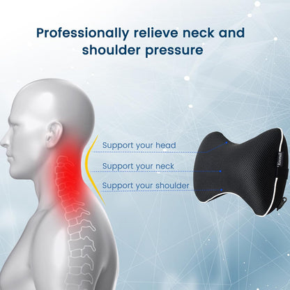 Inflatable Car Neck Pillow, Soft Headrest Inflatable Car Pillow for Driving Seat with Adjustable Strap, Comfortable Ergonomic Design Neck Support and Breathable Washable Cover