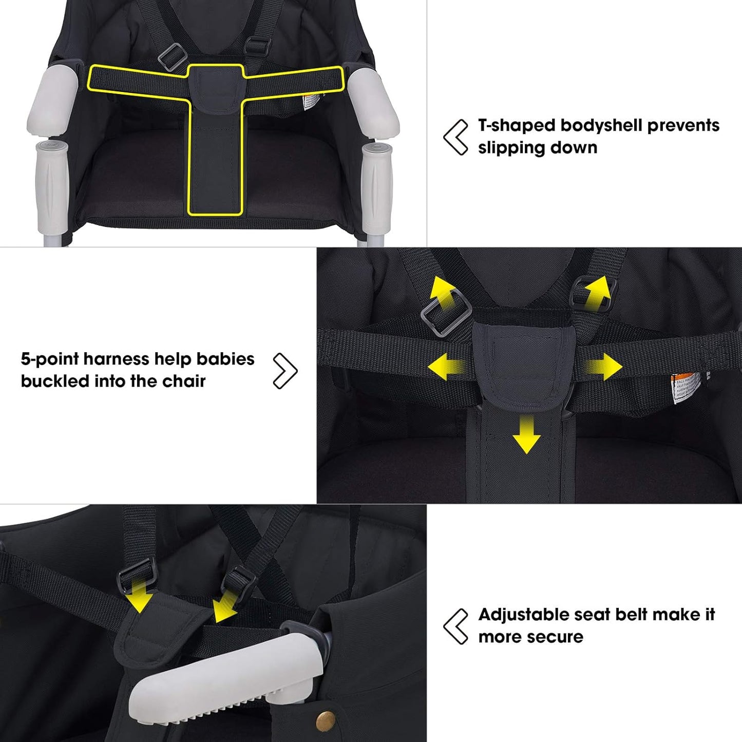 Hook On Chair, VEEYOO Clip On High Chair Folding Fast Table Chair with Storage Bag, Portable Baby Feeding Seat Attach to Table for Home and Travel