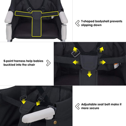 Hook On Chair, VEEYOO Clip On High Chair Folding Fast Table Chair with Storage Bag, Portable Baby Feeding Seat Attach to Table for Home and Travel