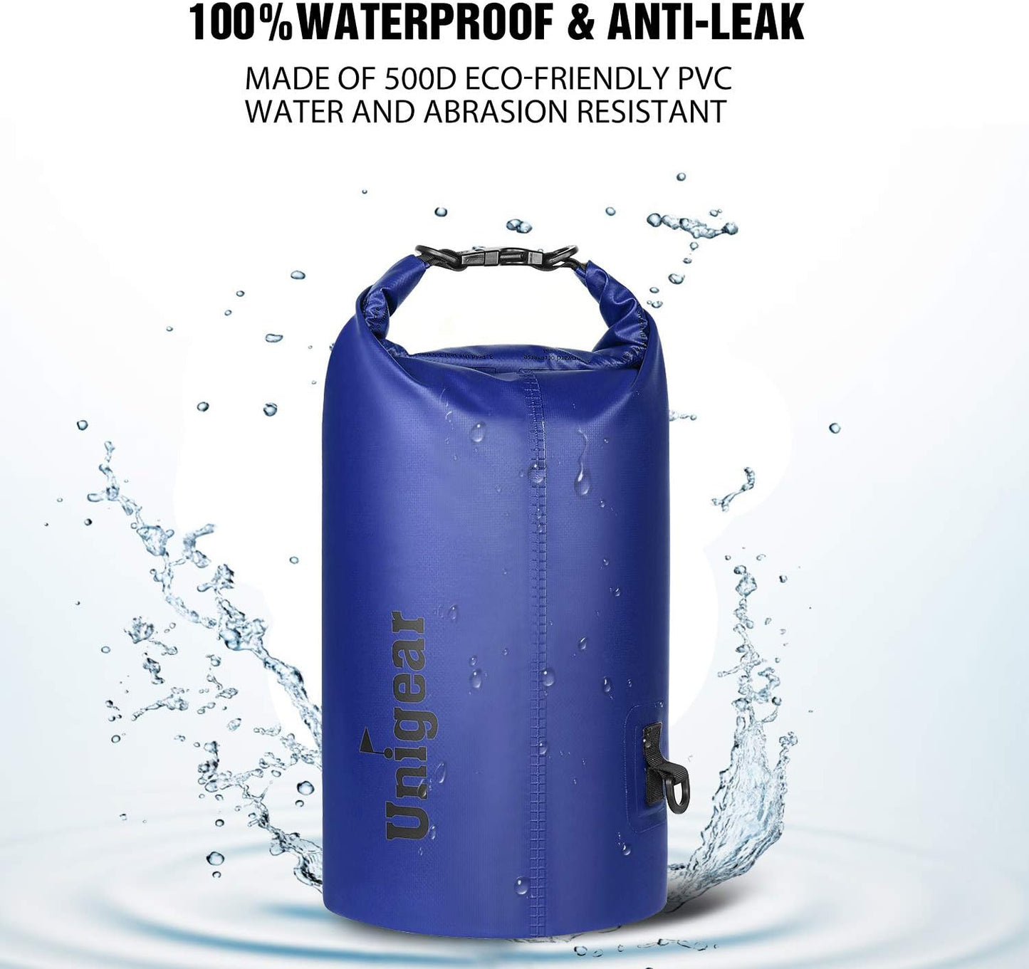 Unigear Dry Bag Waterproof, 2L/5L/10L/20L/30L/40L Floating and Lightweight Bags for Kayaking, Boating, Fishing, Swimming and Camping with Waterproof Phone Case