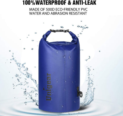 Unigear Dry Bag Waterproof, 2L/5L/10L/20L/30L/40L Floating and Lightweight Bags for Kayaking, Boating, Fishing, Swimming and Camping with Waterproof Phone Case
