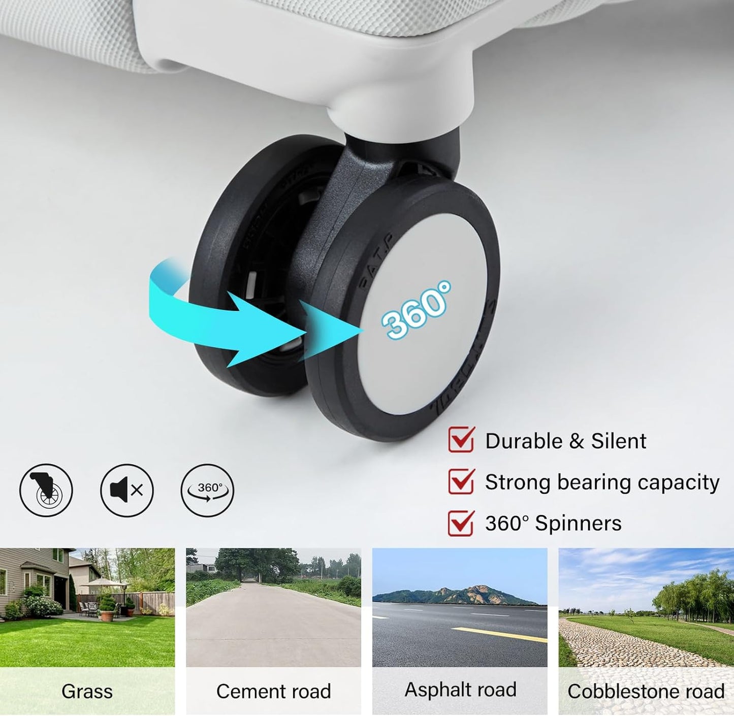 Hanke 16 Inch Underseat Carry On Luggage, Airline-Approved Hard Shell Small Suitcase with Spinner Wheels, Lightweight Tsa Lock Travel Luggage for Short Trips(Smoke White)