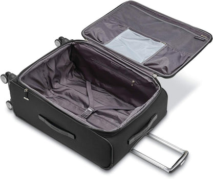 Samsonite Solyte DLX Softside Expandable Luggage with Spinner Wheels, Midnight Black, Checked-Large 29-Inch