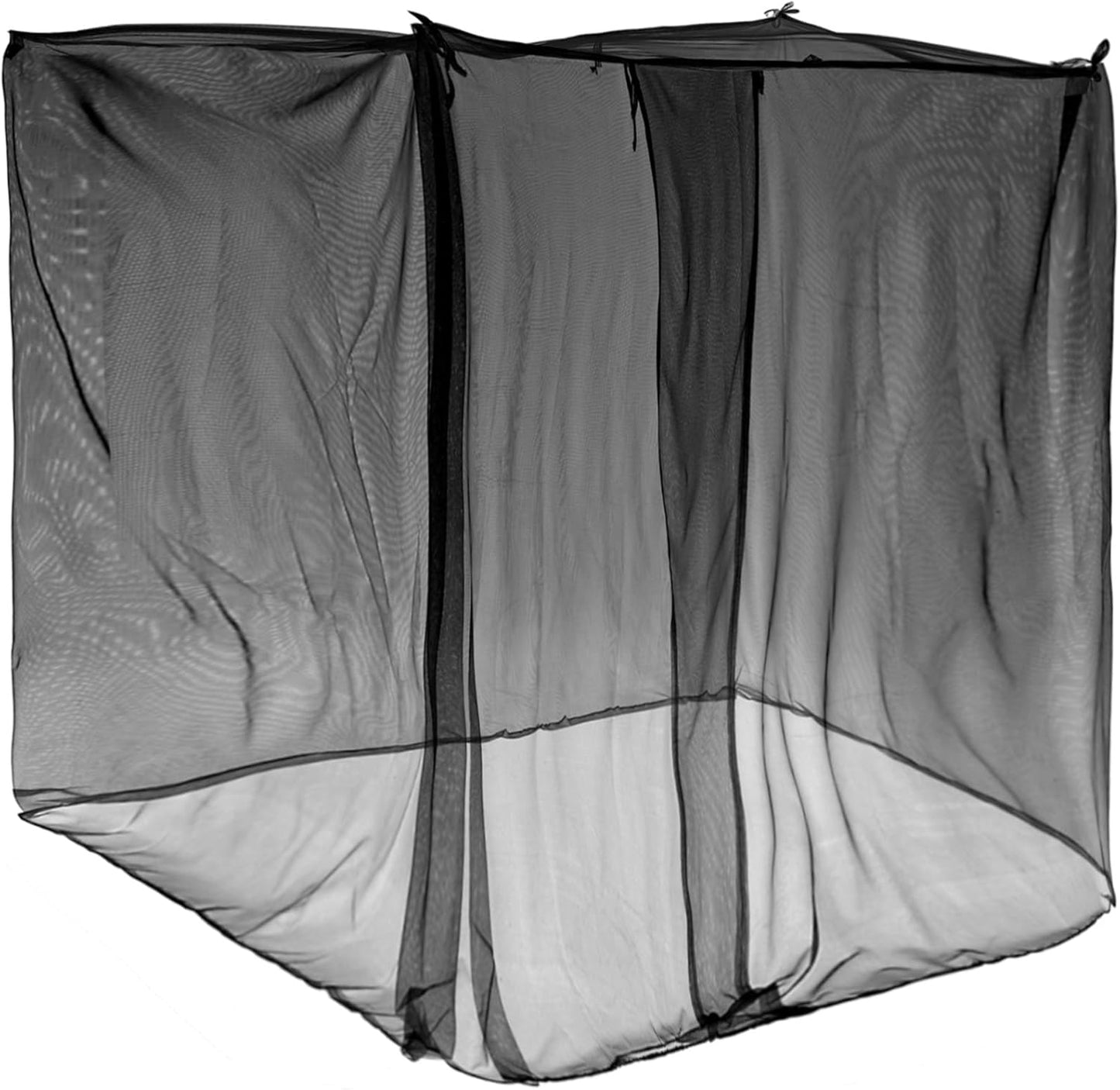 4 Corners Mosquito Net for Mosquiteros para Camas Bed Canopies Netting Bed Drapes Rectangular Mosquito Mesh for Camping Home Outdoor Travel(Black,L78 X W71 X H67 Inch,Opening)