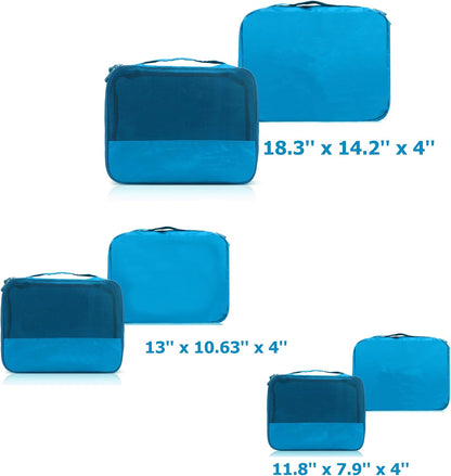 DoubleTrip Extra Large Packing Cubes for Travel Suitcase Organizer - Fit 28inch Luggage Set of 6 with 3 Sizes Travel Cubes Space Saver Baggage Bag