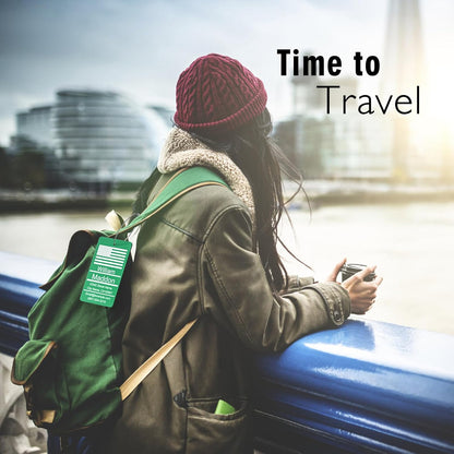 Luggage Tags for Suitcase - Orange Personalized Engraved Metal Tag for Cruise Travel - Custom Name Tags Suitable for Bags and Backpacks