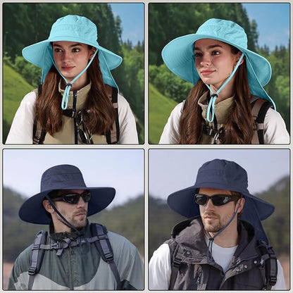 Sun Hats for Men Women, UPF50+ Protection Safari Hat, Wide Brim Fishing Hat - Image 5