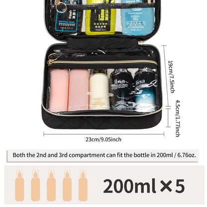 CUBETASTIC Clear Toiletry Bag, Transparent Travel Makeup Bag Small Hanging Travel Bag Portable Cute Cosmetic Organizer Waterproof Make Up Case